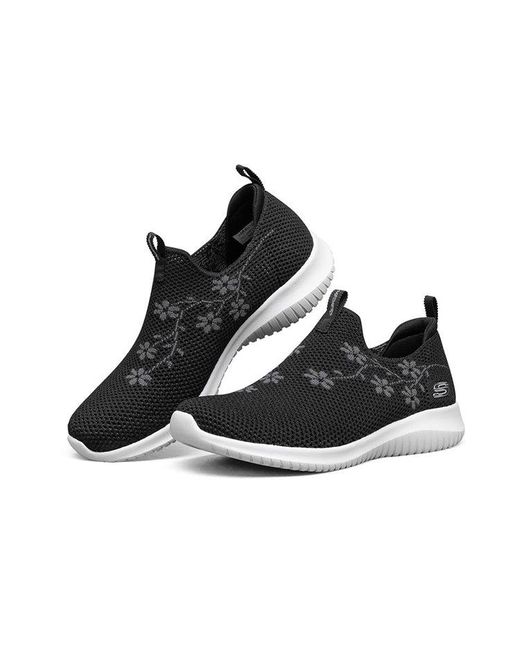 Skechers Black (Wmns) Ultra Flex Breathable Minimalistic Low Tops Athleisure Casual Sports Shoe