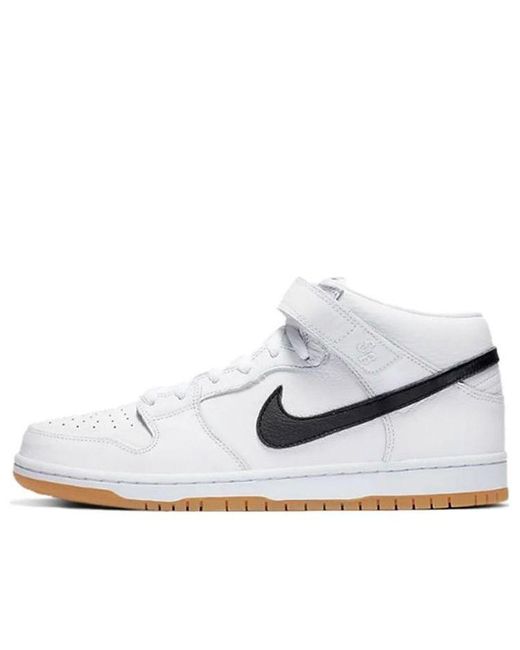Nike White Sb Dunk Mid Label' for men