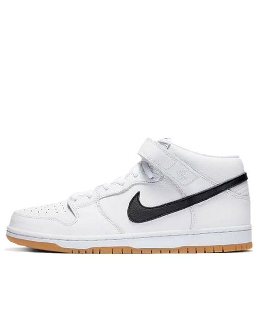 Nike White Sb Dunk Mid Label' for men