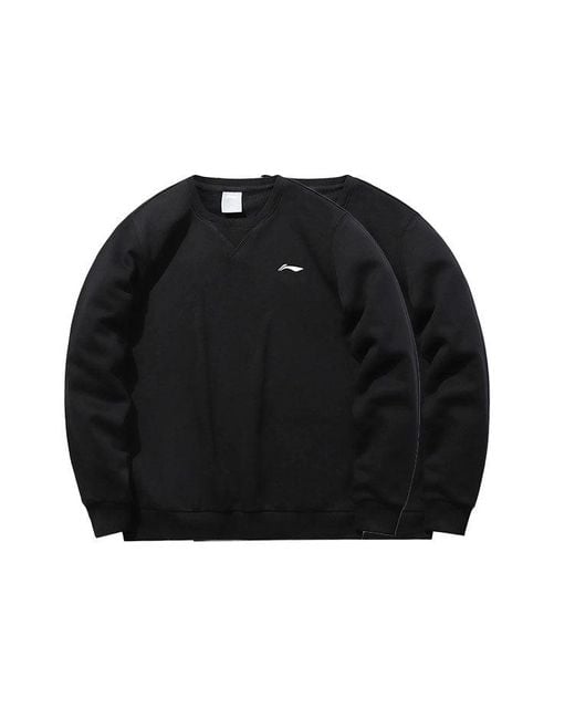 Li-ning Black Essential Logo Sweatshirt for men