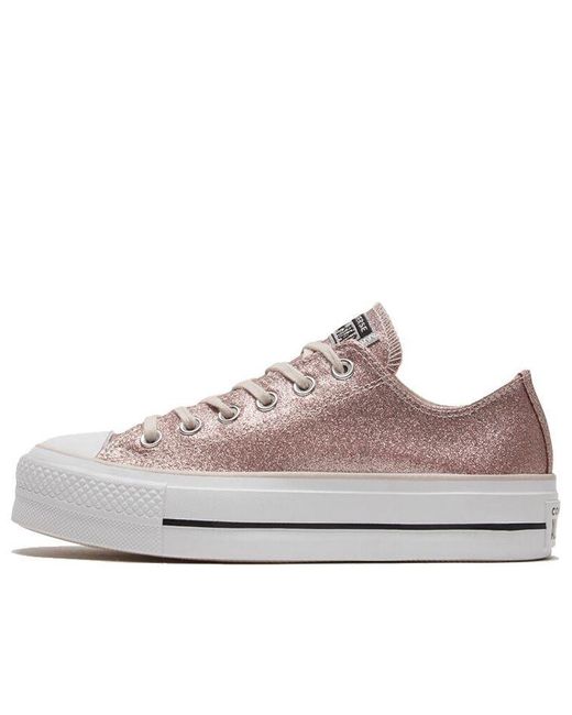 Converse Chuck Taylor All Star Platform Low in Pink | Lyst