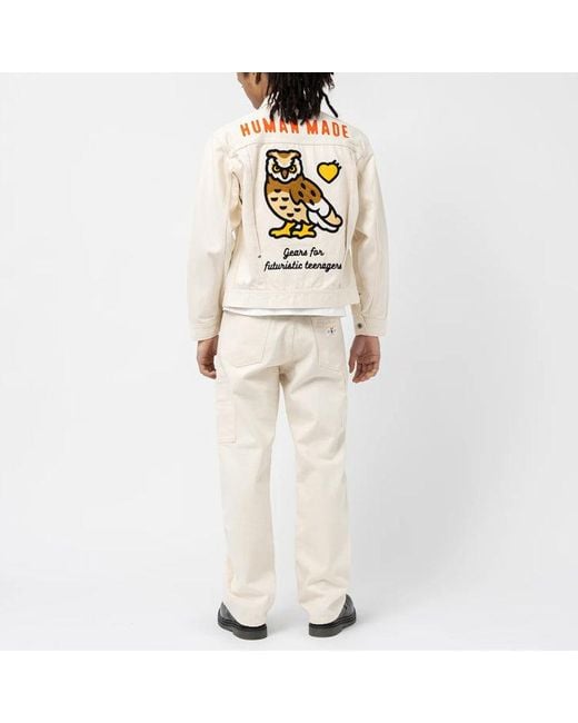 Human Made White Natural Denim Work Jacket for men
