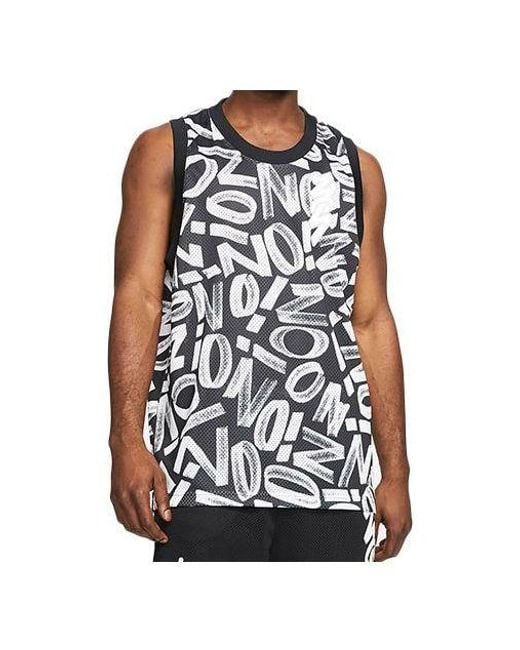 Nike Black Dri-Fit Zion Letter Printed Basketball Sports Net Ventilate Quick-Dry Vest for men