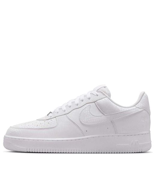 Nike White Kobe Air Force 1 Low Shoes for men