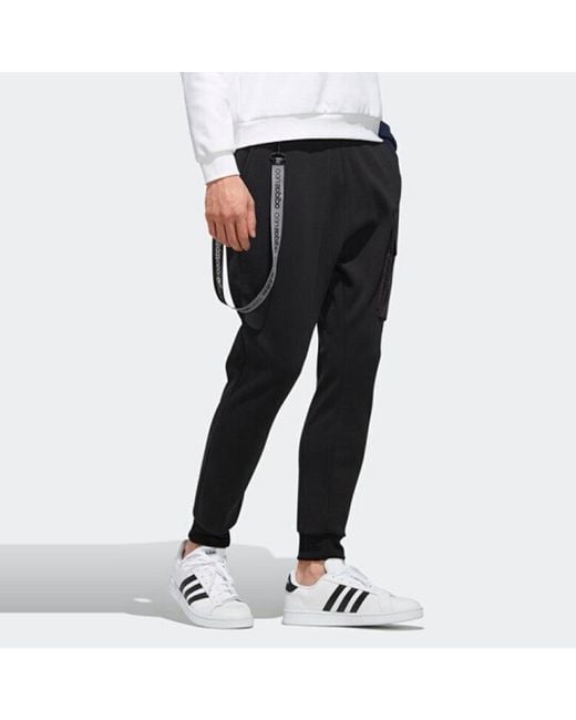 Adidas Black Neo M Ut Tp 1 Knit Bundle Feet Fleece Lined Sports Long Pants for men