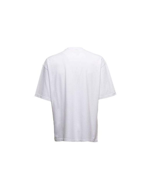 Balenciaga White Script Logo T-Shirt for men