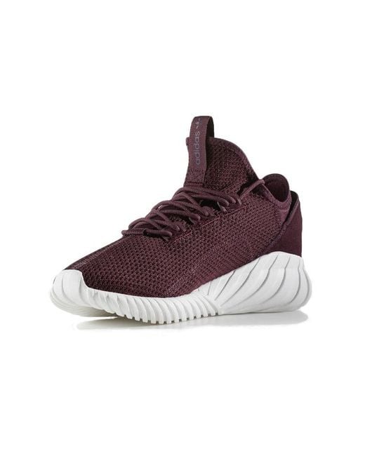 Adidas Brown Tubular Doom Sock Primeknit 'Burgundy' for men