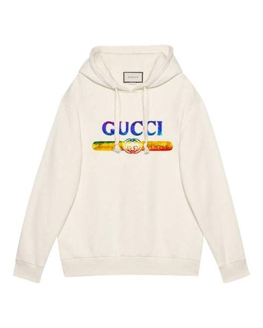 Gucci White (Wmns) Sweatshirt With Sequin Logo 'Off'