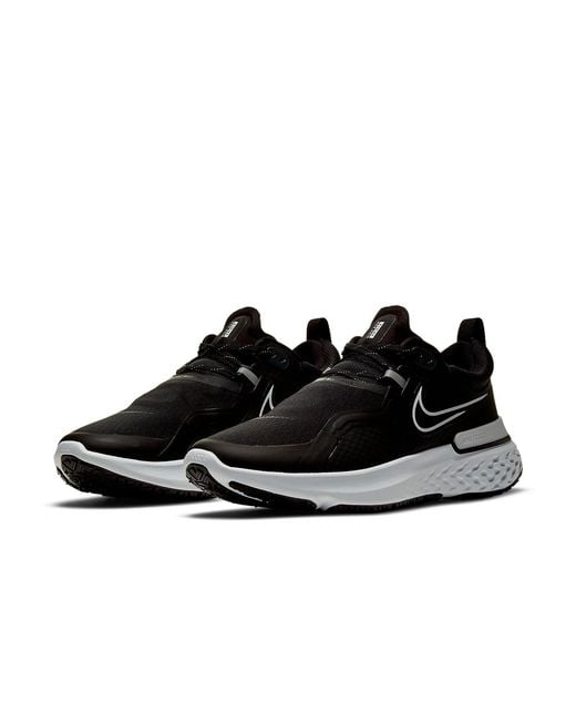 Nike Black React Miler Shield Pure Platinum' for men