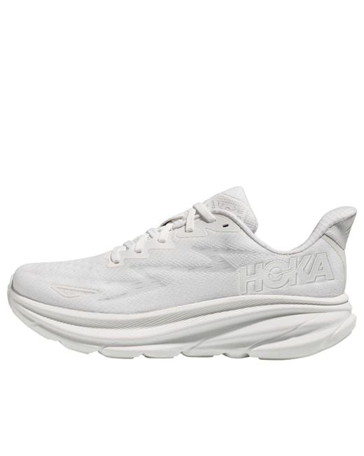 Hoka One One White Clifton 9 for men