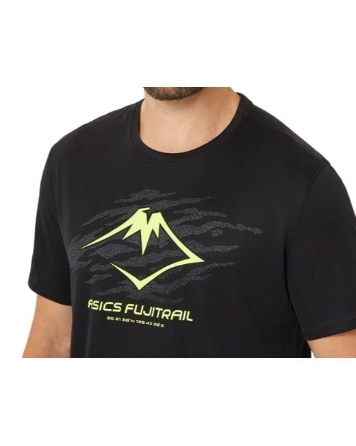 Asics Black Fujitrail Running T-Shirt for men