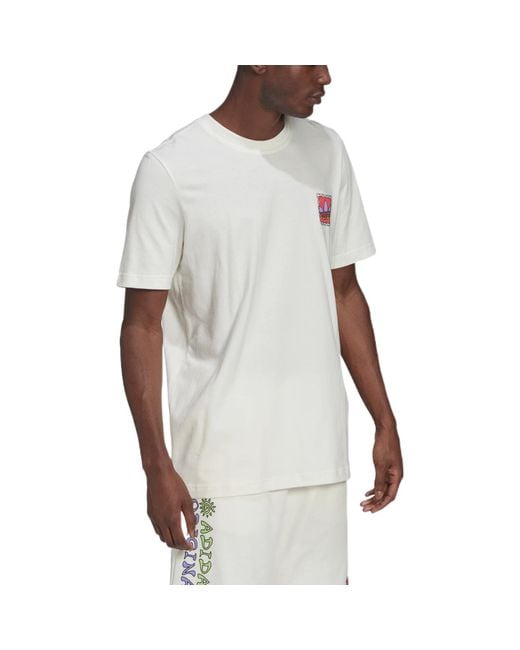 Adidas White Originals Graphic New Summer Pack T-Shirt for men