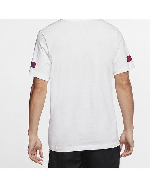 Nike Blue Paris Saint-Germain Logo Tee Printing Short Sleeve Us Edition for men