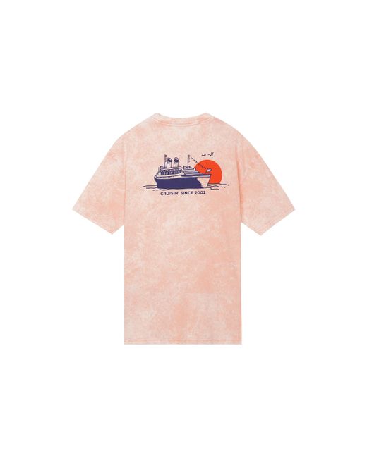 Nike Pink Sb Skateboard Back Printing Washed Sports Skateboard Short Sleeve for men
