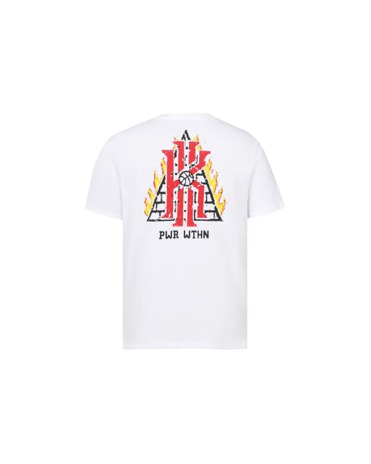 Nike White Dri-Fit Kyrie Kyrie Irving Printing Round Neck Sports Short Sleeve for men