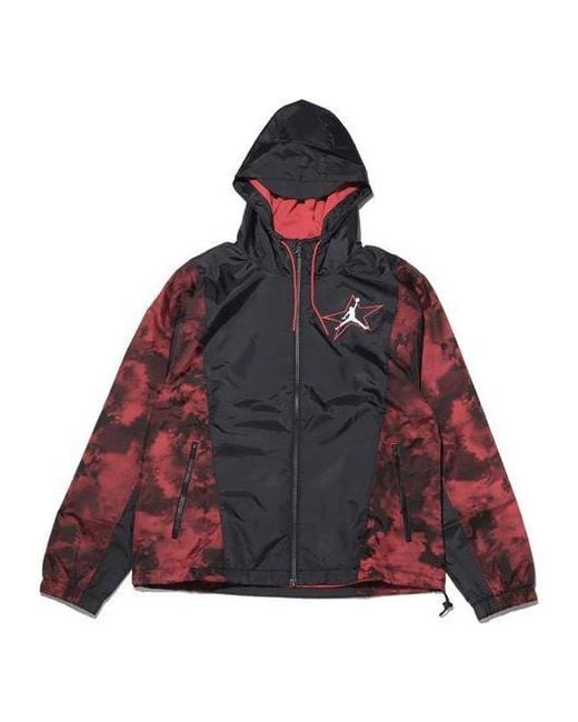 Nike Red Jordan Legacy Aj6 Lightweight Hooded Woven Jacket Gym for men