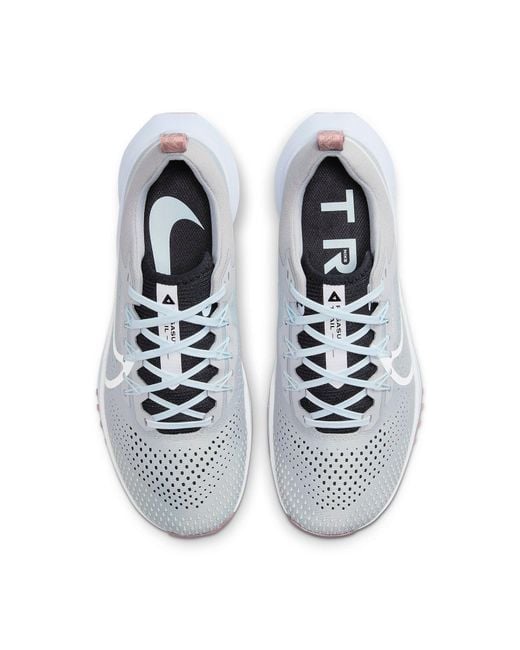 Nike White React Pegasus Trail 4 Trail Running Shoe