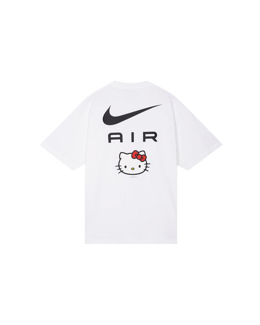 Nike White X Hello Kitty Crossover Funny Cartoon Alphabet Pattern Printing Short Sleeve Asia Edition for men