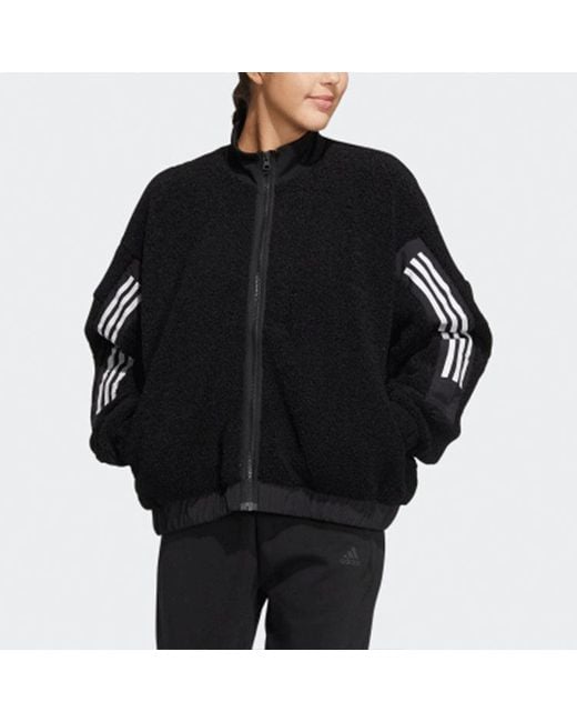 Adidas Black (Wmns) Contrasting Colors Stripe Jacket