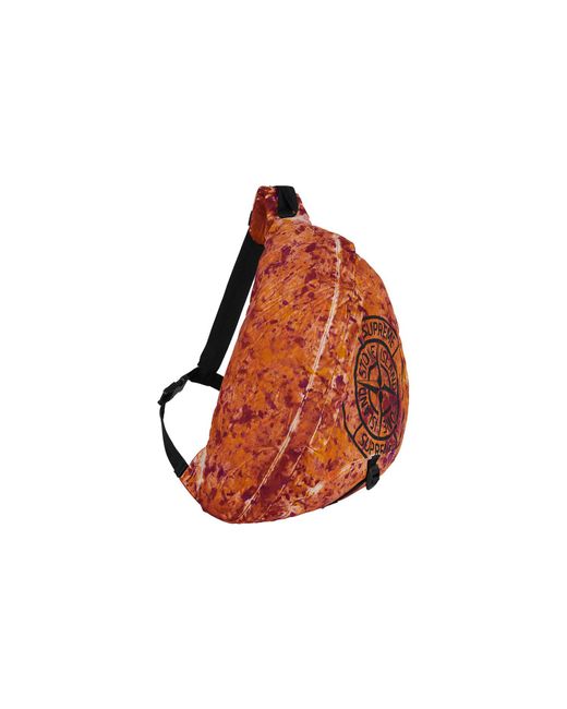 Supreme Red X Stone Island Printed Camo Nylon Shoulder Bag for men