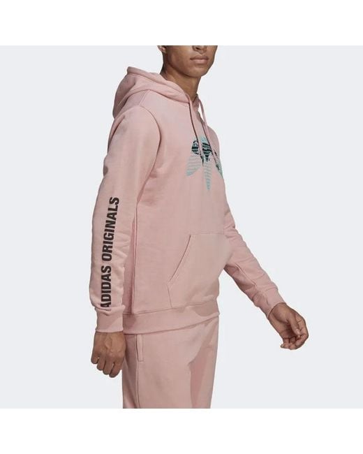 Adidas Pink Originals Alphabet Printing Large Logo Long Sleeves Pullover for men
