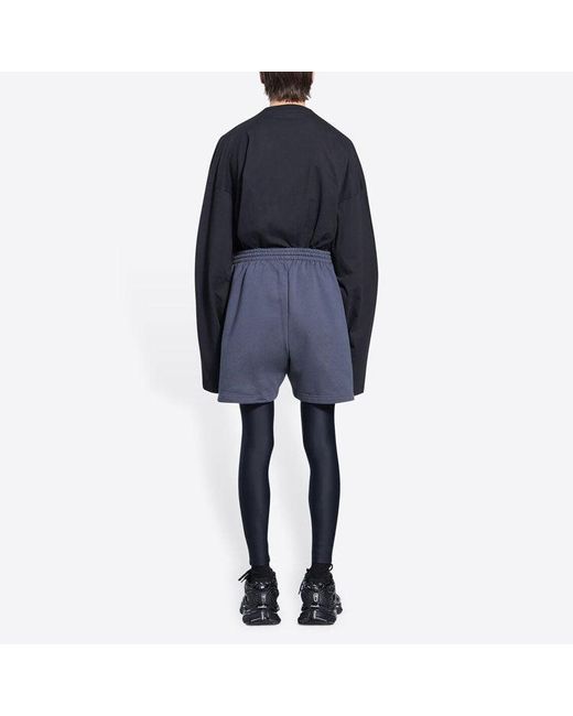 Balenciaga Blue Political Campaign Sweat Shorts 'Dark' for men