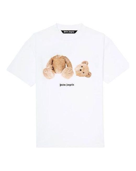 Palm Angels White Bear Graphic T-shirt for men