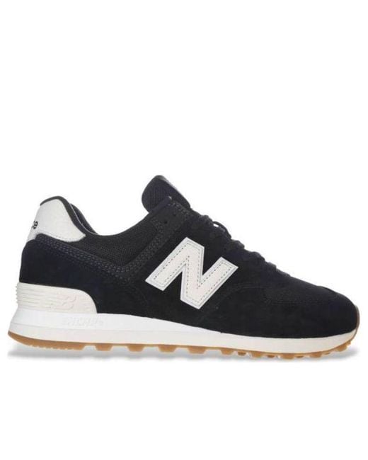 New Balance Black 574 Gum' for men