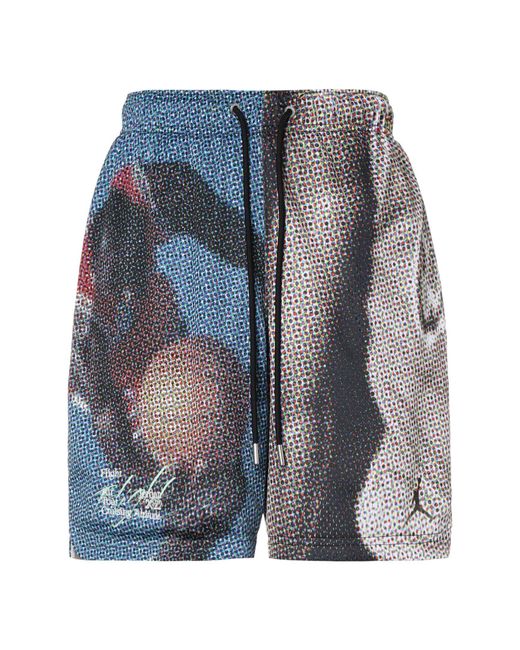 Nike Blue Flight Heritage Pattern Printing Lacing Shorts for men