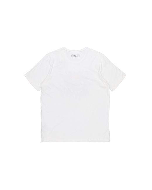 Adidas White Neo Funny Printing Sports Round Neck Short Sleeve for men
