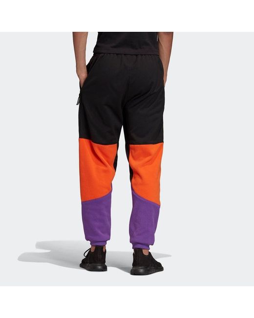 Adidas Black Originals Splicing Colorblock Casual Sports Long Pants for men