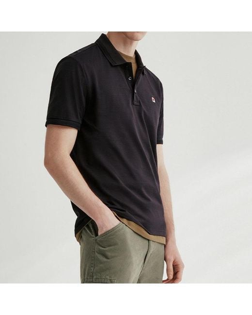 Fila Blue Logo Embroidered Logo Short Sleeve Polo Shirt for men