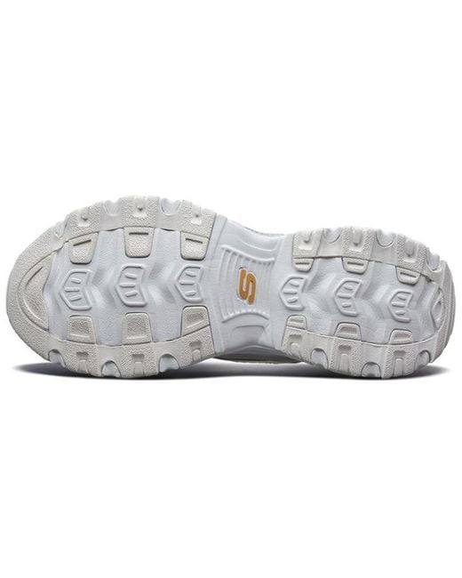 Skechers White D'Lites 1.0 Running Shoes for men