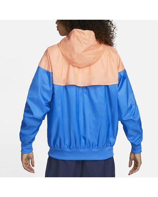 Nike Blue Colorblock Zipper Windproof Hooded Jacket for men