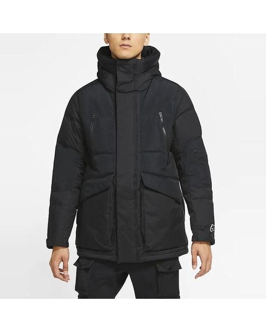 Nike Black Sportswear Down-Fill Sports Outdoor Hooded Stay Warm Down Jacket for men