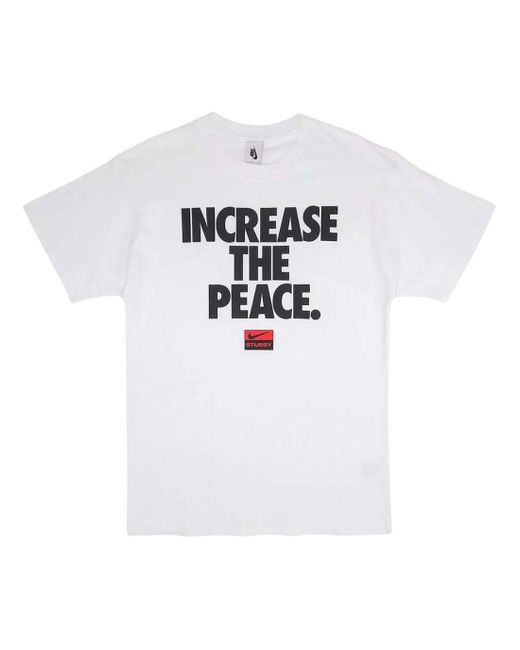 Nike White X Stussy Increase The Peace T-Shirt for men