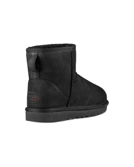 Ugg Black (Wmns) Classic Mini Leather Snow Boots