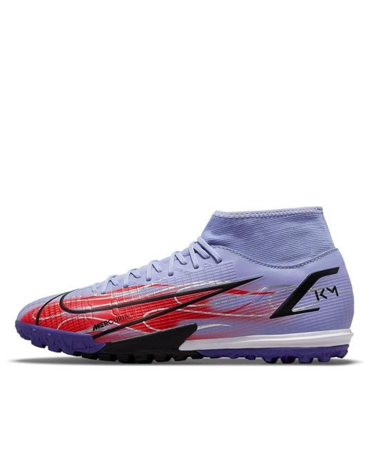 Nike Blue Kylian Mbappe X Mercurial Superfly 8 Academy Tf 'Flames' for men