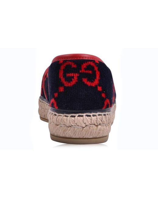 Gucci Red (Wmns) Gucc Espadrilles Terry Cloth Gg Monogram