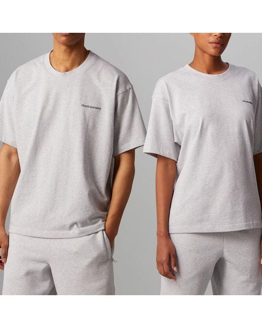 Adidas Gray X Pharrell Humanrace Small Logo T-Shirt for men