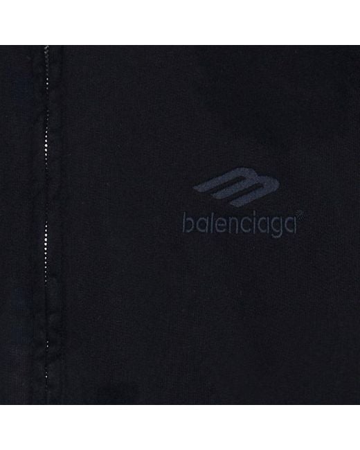 Balenciaga Blue Heavy Metal Zip-Up Hoodie Small Fit Faded'