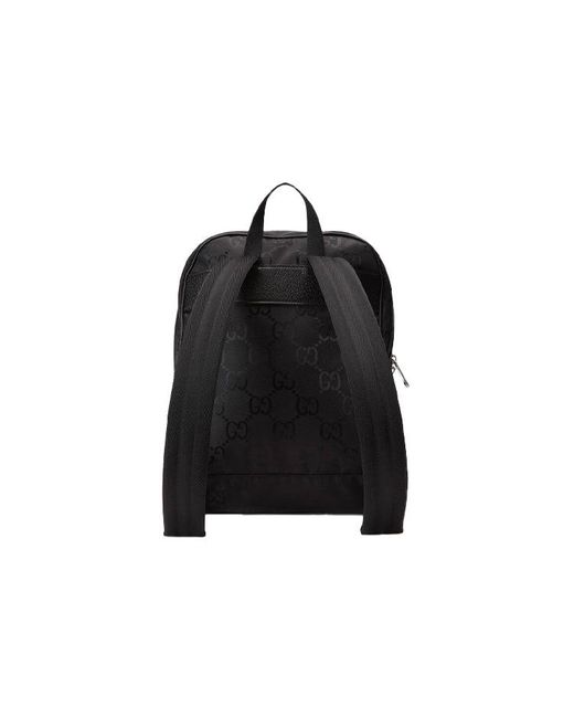 Gucci Black Off The Grid Otg Environmental Friendly Series Logo Leather Logo Nylon Schoolbag Backpack