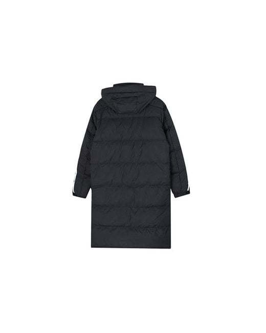Adidas Black Long Parka Mid-Length Outdoor Thicken Hooded Down Jacket for men