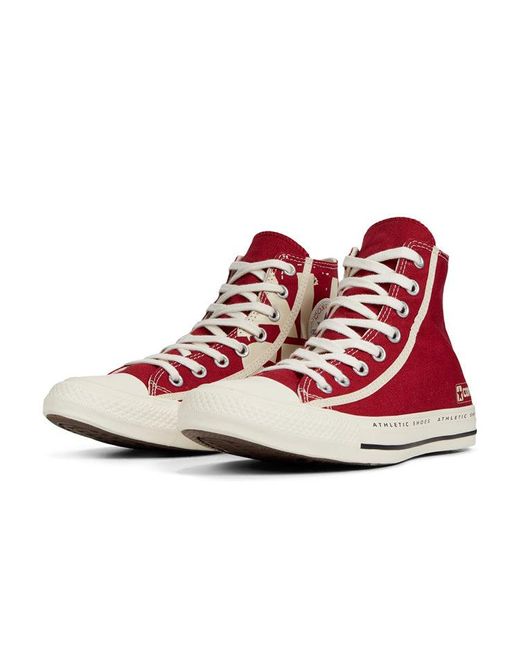 Converse Red Chuck Taylor All Star Bold Branding High Top for men