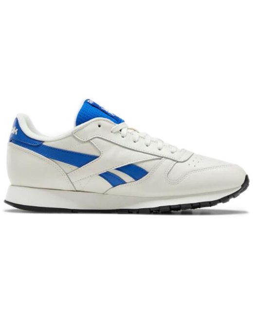 Reebok Classic Leather White in Blue for Men | Lyst