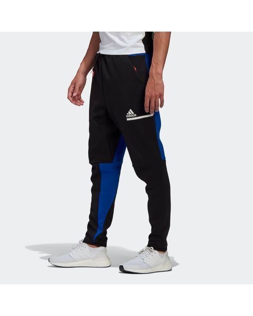 Adidas Black Sports Casual Long Pants Colorblock for men