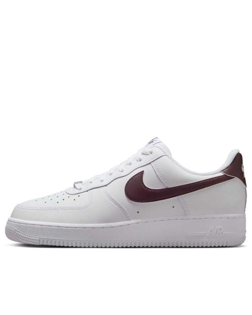 Nike White Air Force 1 '07 Burgundy Crush' for men
