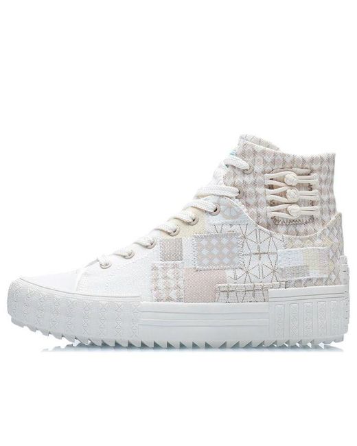 Li-ning White Cf Wuxing Canvas Hi Shoes for men