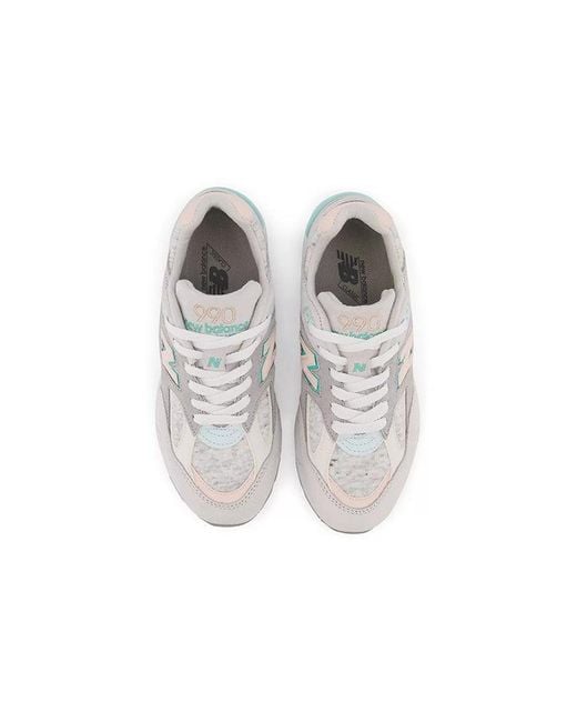 New Balance White 990 V2 Made