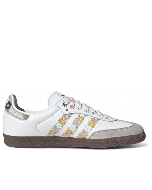 Adidas White Samba Og Satin 'Floral Cloud Clear Granite' for men